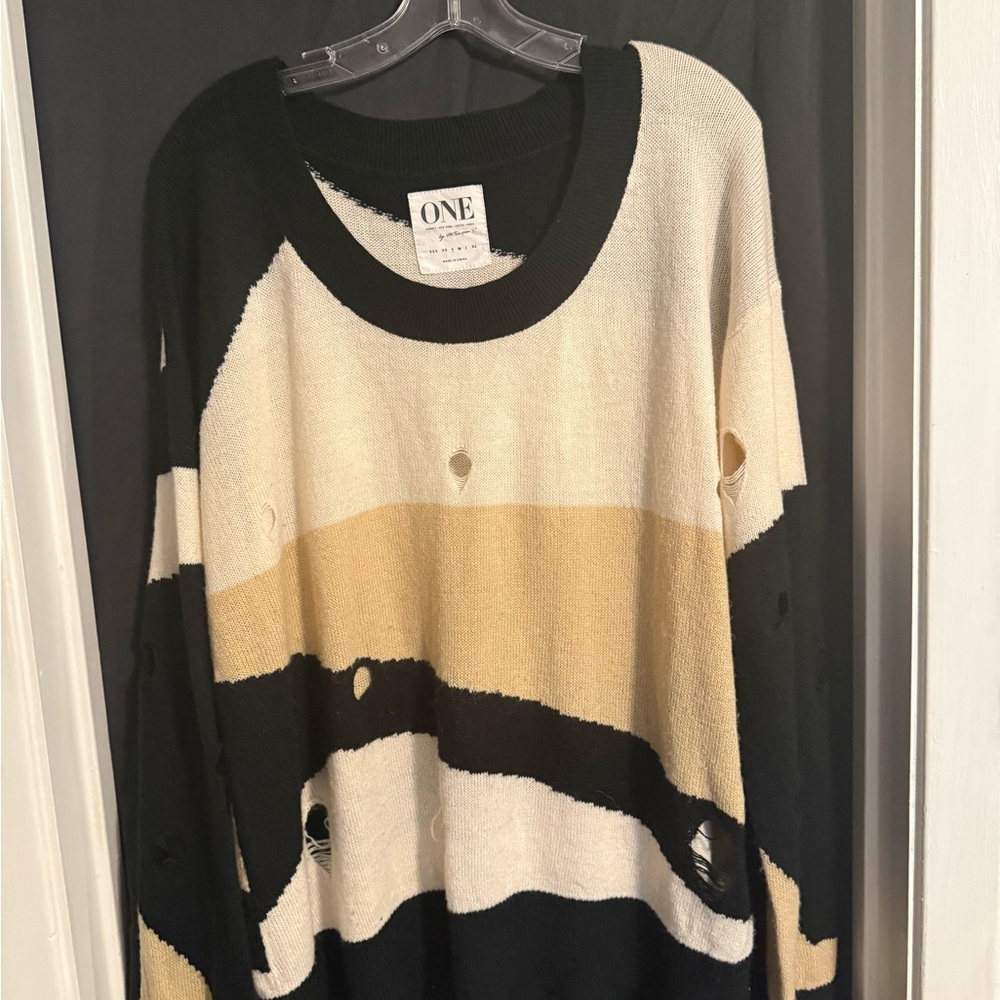 One Teaspoon Black, Cream, and Tan Sweater
